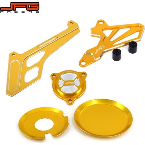 Motorcycle CNC Chain Guard Sprocket Case Oil Filter Cover Guard Protector Set For SUZUKI DRZ400SM DRZ400 SM 2005-2019