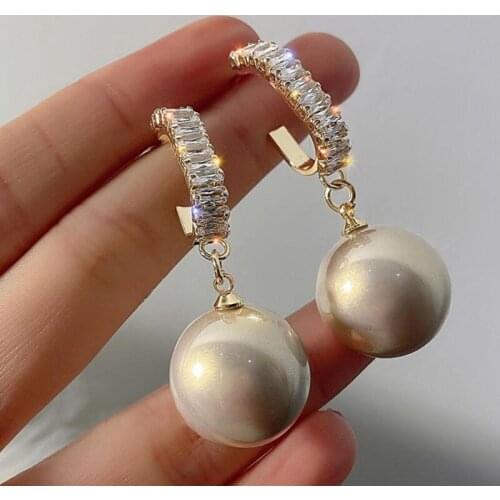 Ladies Fashion Dangle Earrings Ear Jewelry For Women Faux Dangle Earrings For Bride Wedding Girl 2021 Boucle Oreille Femme New