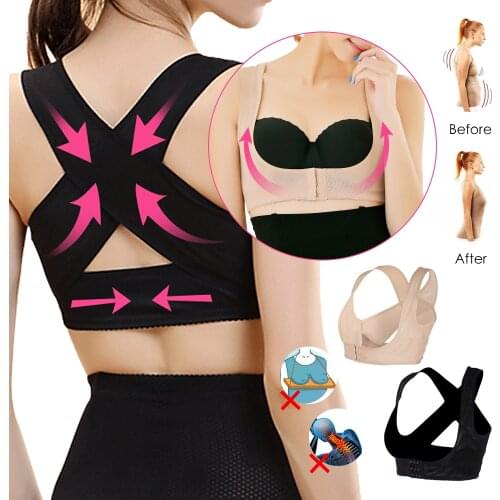 Women Adjustable Elastic Back Support Belt Chest Posture Corrector Shoulder Brace Body Shaper Corset M/L/XL/XXL Dropshipping