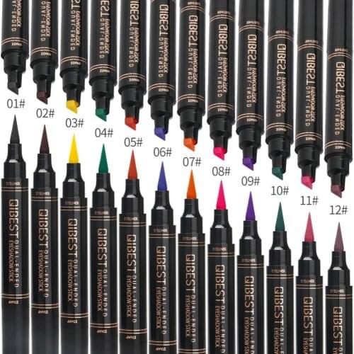 1Pc Liquid Eyeliner Stamp Pen Matte Black Colorful Lazy Eyes Make Up Waterproof Quick Dry Blue Green Red Yellow Eye Liner Pencil