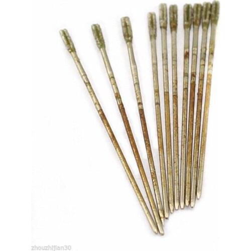 10Pcs 1.2 mm Diamond coated Lapidary Drill Hole Needle Solid Bits Jewelry Agate ILOVETOOL