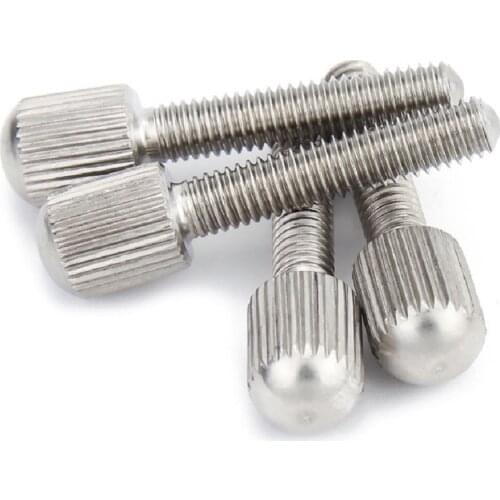 10PCS M1.6 M2 M2.5M3 M4 M5 M6 GB836 Stainless Steel Knurled Screws With Small Head Thumb Screw Hand Tighten Curtain Lock Screws