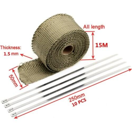 15M Exhaust Header Pipe Wrap Insulation Shield Tape For HONDA CRF230F CRF250R/X