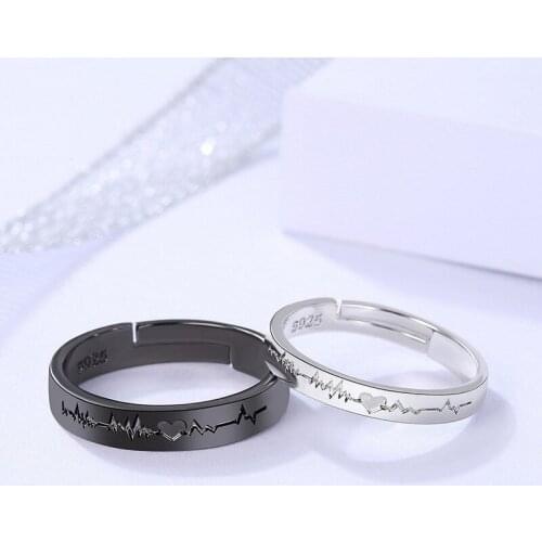 2pcs/set Silver Color Fashion Romantic Sky Star Sun Moon Couple Rings For Women Men Lovers Promise Wedding Bands Jewelry Gift