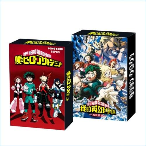 30Pcs/Box Popular Cosplay Anime My Hero Academia Demon Slayer Card Mini Postcard Fans Gift Fans Collection Lovers