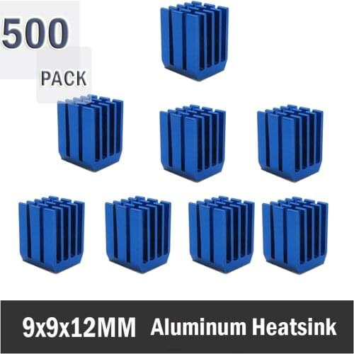 500PCS Gdstime Heatsinks 9x9x12mm Aluminum VGA Memory Cooler Heatsink Set For Motherboard DDR VGA RAM Memory IC Chipset Cooler