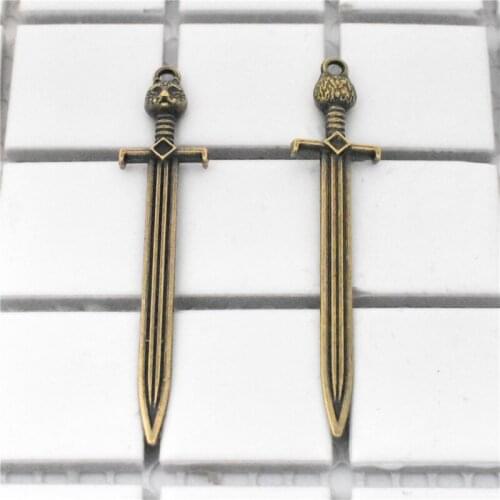 67x14mm 6pcs Antique Bronze Plated Sword Charms Pendant For DIY Necklace Bracelet Jewelry Accessories