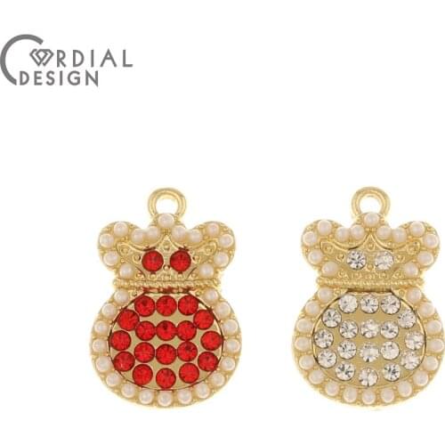 Cordial Design 50Pcs 14*21MM Jewelry Accessories/Rhinestone Pendant/Hand Made/Jewelry Findings & Components/DIY Making/Charms