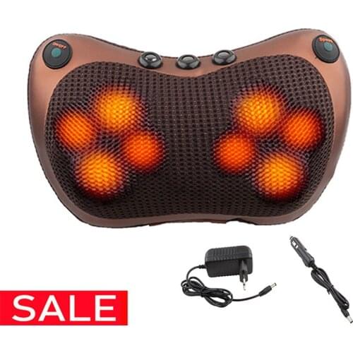 Car Home Cervical Head Neck Massager Shiatsu Massage Neck Back Waist Body Electric Multifunctional Massage Pillow Cushion