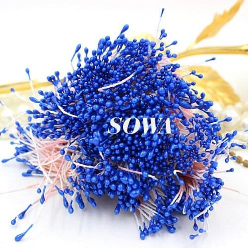 Free Shipping 1mm 900pcs/Lot Double Heads Dark Blue Artificial Stamen Flower Cake Decoration Craft DIY and wedding card DIY
