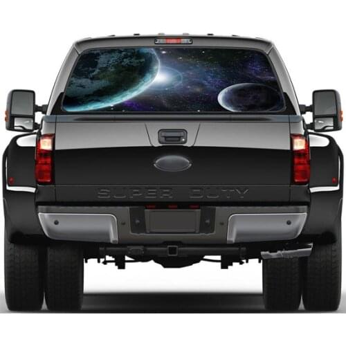 Free shipping 3D Galaxy Space Car Rear Window Sticker Creative Design for SUV Truck gift art PVC Waterproof Decal