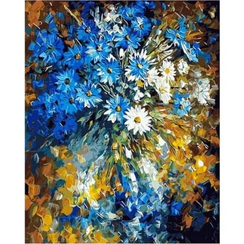 Frameless diy painting by numbers flowers wall decor diy picture oil painting on canvas for home decor 4050 bouquet of happiness