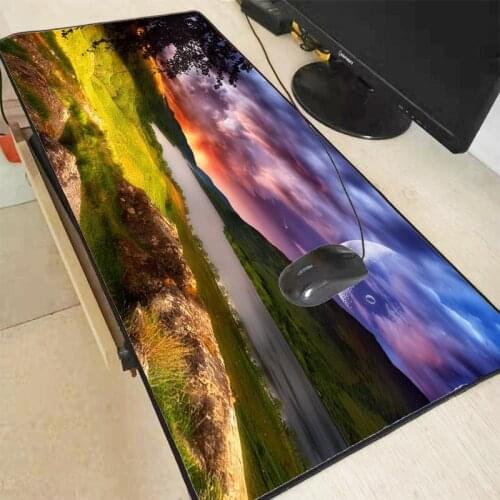 XGZ Sunset Mountain Colorful Cloud Landscape Speed Lock Edge Large Rubber Mouse Pad Waterproof Game Desk Mousepad Mat for Dota