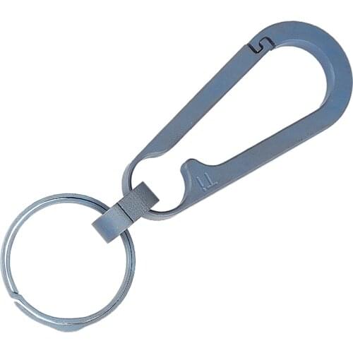 Ultralight Aviation Titanium Anti-Lost Carabiner, Keychain, Creative Gift with 26mm Titanium Key Ring