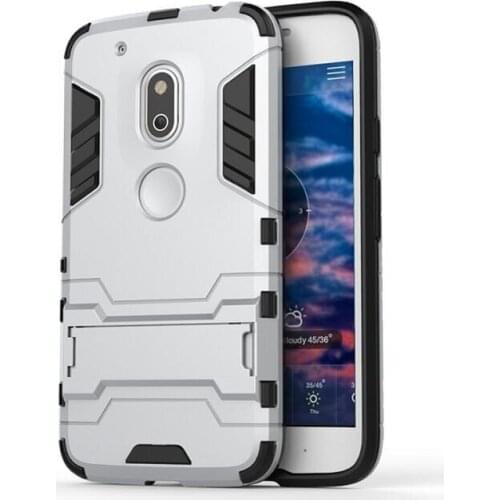 50pcs/lot Free shipping Stand PC +TPU 2 in 1 Hybrid Armor Cover For MOTO Z/G4 plus /g4 play/X PLAY/X Force/E3