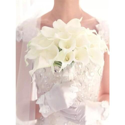 Hot Sale purple Color Calla Lily Artificial Flowers Wedding Bouquet Latex Real Touch Flower