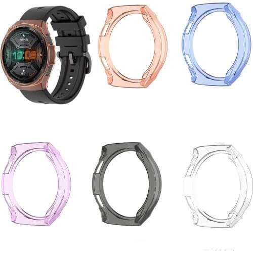 TPU Soft Case Shell Full Edge Frame Glass Screen Protector For Huawei GT 2e/GT2 E Sport Smart Watch GT2e Protective Bumper Cover