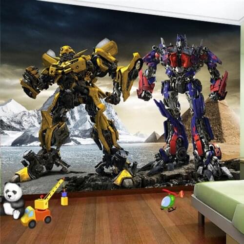 Custom Photo Mural Wallpaper 3D Cartoon Robot Kids Room Boys Room Bedroom Wall Decor Painting Non woven Embossed Wallpaper Roll