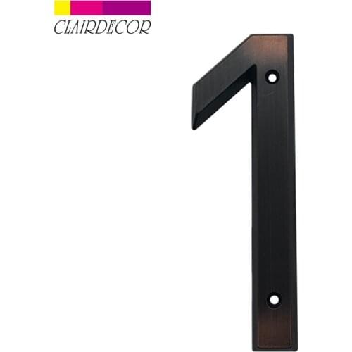 6 in 152mm Big House Number Door Address Number Zinc Alloy Screw Mounted Outdoor Address Sign #1 Aged bronze Color