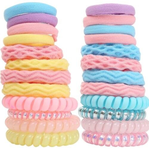 New 12Pcs/Bag Mixed Elastic Nylon Hair Bands For Women Girls Rubber резинки для волос With Bag Hair Accessories Headdress Gifts
