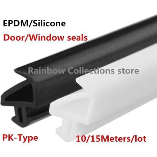 50M/lot PK-type window seal glass door/window sound insulation windproof waterproof EPDM/Silicone rubber strip window seals