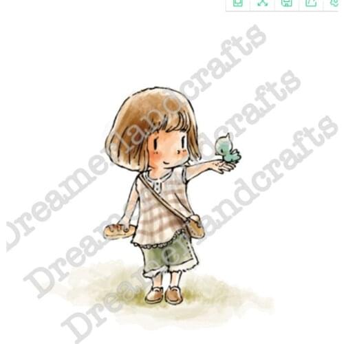 10x6 Girls and birds Transparent Clear Stamps Silicone Seals for DIY scrapbooking photo album Card Making