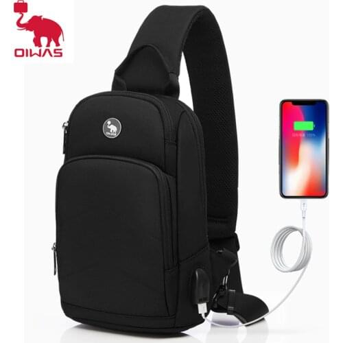 OIWAS Mens Crossbody Bags For Fashion Multifunction Shoulder Bag USB Charging Travel Messenger Sling Bag Chest Bag Single Pack