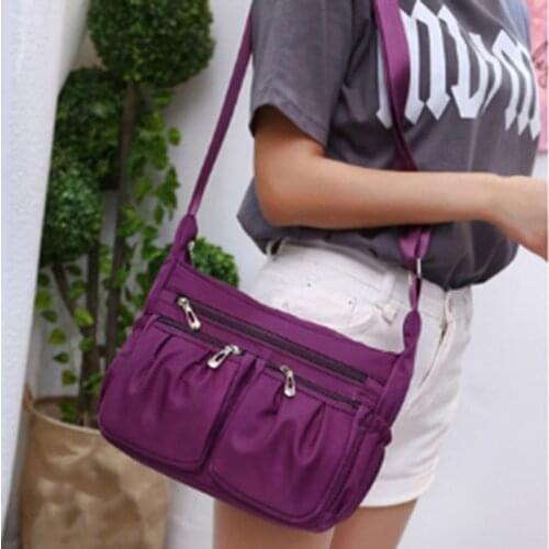 Women Casual Messenger Bag Waterproof Nylon Shoulder Bag Large Capacity Mom Handbags Tote Crossbody Pack Sac A Main Purse