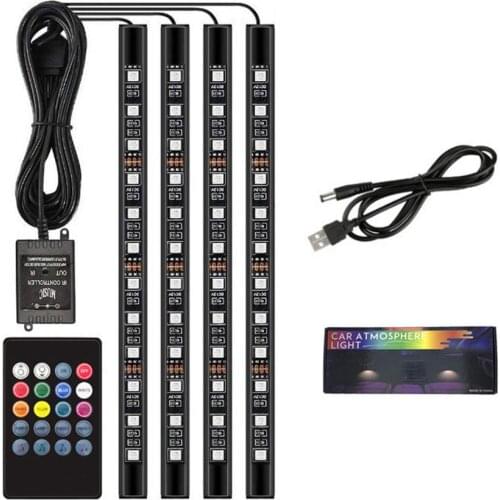 Led Car Foot Ambient Light With USB Cigarette Lighter Backlight Music Control App RGB Auto Interior Decorative Atmosphere Light