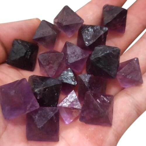 Ornament Cane Decoration Natural Octahedral Crystals Mineral Colorful Green Purple Fluorite Raw Gemstone Jewelry Drop Shipping