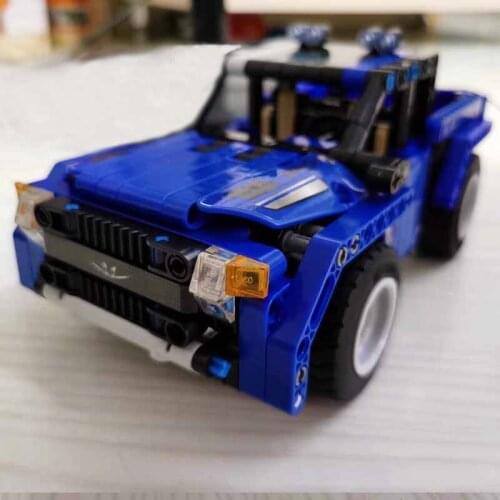 High-tech series 2 in 1 Blue Off-Road Vehicle SUV Building Block Dual Mode Car Brick Radio Remote Control Toys RC 2.4Ghz