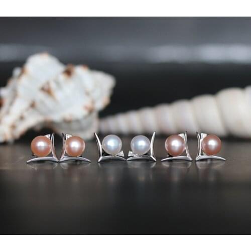 Sinya Natural freshwater pearl stud earring Fashion design 925 sterling silver fine jewelry women Mother ladies girls gift