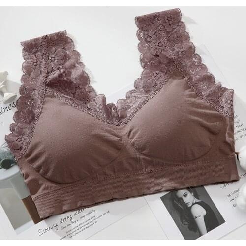 Women sexy Anti-Emptied Breathable New Wrapped Chest Beauty Back push up Bra Lace Seamless Comfortable Vest Underwear lingerie