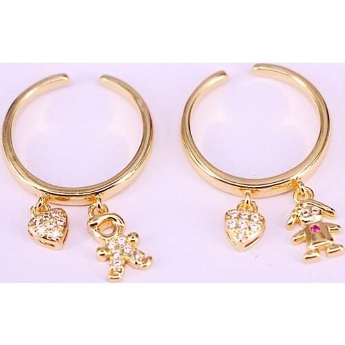 10Pcs New Design Fashion Pave CZ Adjustable Ring For Women Simple Elegant Jewelry Friendship Gift