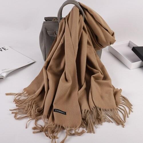 Winter scarf for women long warm cashmere scarves hijab solid lady shawl wrap female pashmina bandana head scarfs echarpe