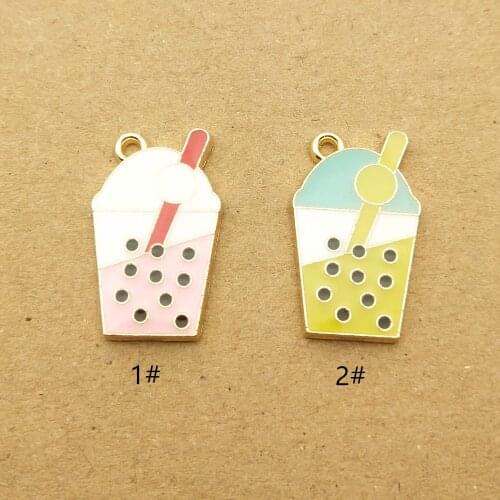 10pcs 13x22mm enamel drinks charm for jewelry making and crafting fashion earring pendant necklace and bracelet charms