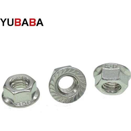 1000/500/200/100pcs/lot M3 M4 M5 M6 M8 M10 M12 304 Stainless Steel Hex Flange Nuts