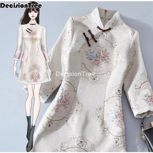 2021 chinese style vintage women dress cheongsam dress traditional chinese dress qipao women chinese cheongsam oriental dress