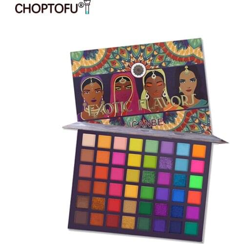 Moda 48 cores paleta de sombra sabores shimmer fosco sombra brilho maquiagem palete pigmento pow