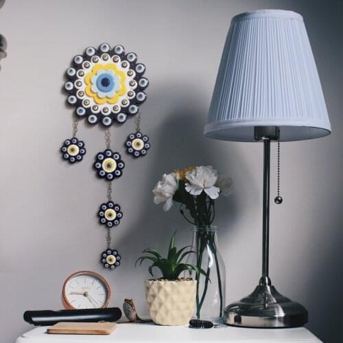 5 Li Dangle Ring Flower Amulet, Door, Wall & Garden Ornament Evil eye beads 140X195mm