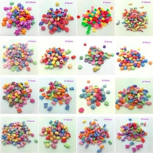 35 Style 50pcs Mixed Colors Acrylic Perforation Beads DIY Jewelry Making Earrings Necklace Bracelet Accessories