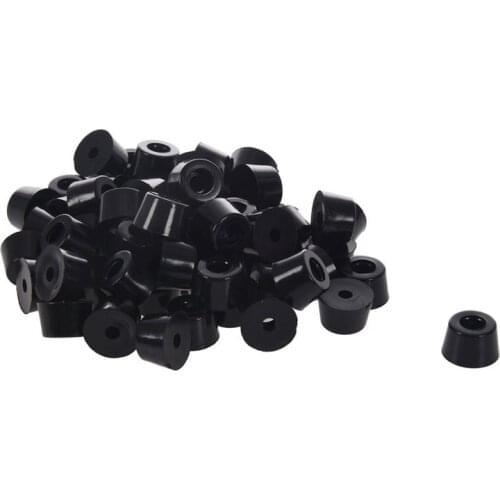 60 Pcs Universal Tapered Black Rubber Feet Bumper Pad Washer 15mmx10mm