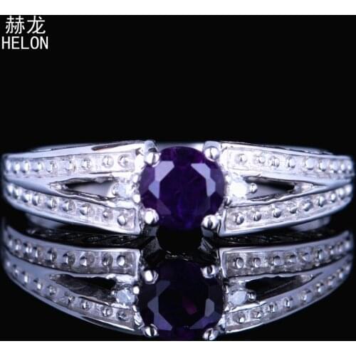 6x4mm Oval Cut Genuine Amethyst Ring Ladies Wedding Engagement Ring 925 Sterling Silver Gemstone With Diamonds Ring Fine Jewelry