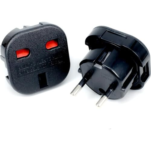 1PCS New Travel UK To EU 240V Adapters High Quality Euro Plug AC Power Charger Adapter Converter Socket Black Mayitr