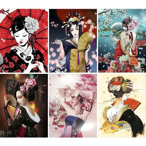 Diamond Painting Cartoon Girl Kimono Princess 5D DIY Embroidery Art Full Square Round Mosaic Set Cross Stitch Home Decor Gift