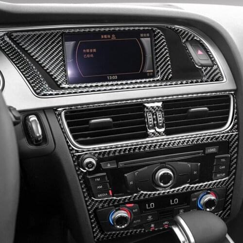 Car Navigation Carbon Fiber Sticker For Audi A4LA5S4S5 Air Outlet Of Central Control Air Conditioner Decorative Frame Interior