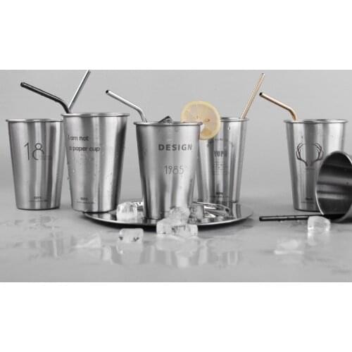 Quick Cold/hot Metal Cup Hand Grip Stainless Steel Mug Metal Juice Drinkware Milk Coffee Cup