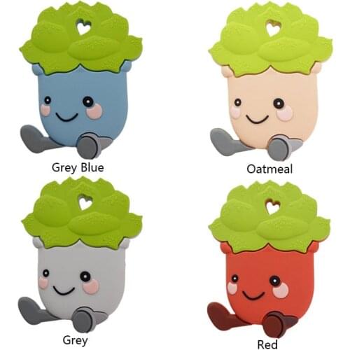 Chenkai 10pcs Silicone Cactus Reassure Teether Pacifier Dummy Teething DIY Infant Smoothing Sensory Bite Toy Accessories Gift