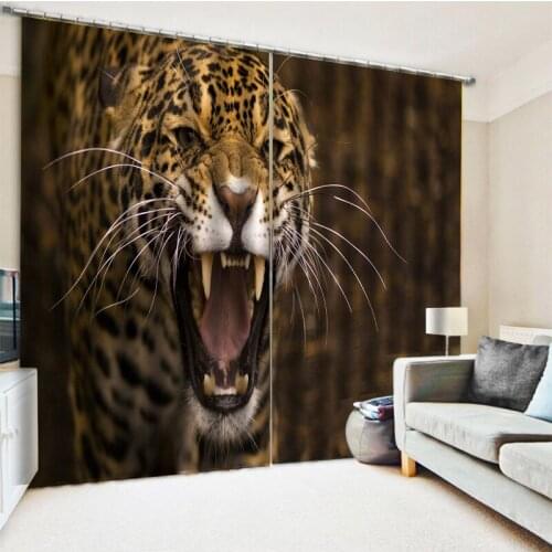 Photo Blackout Window Drapes Luxury 3D Curtains tiger curtains 3D Curtains For Living room Bedding room Office