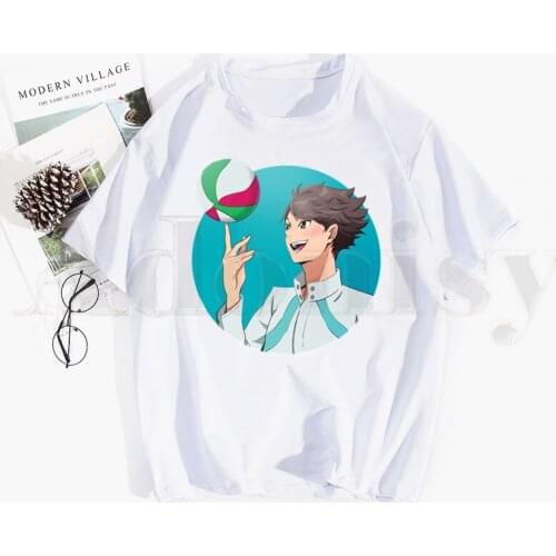 Oikawa Tooru Haikyuu Aoba Johsai High School Anime Tshirt Hip Hop Print Top Tees Harajuku Tshirts Men Fashion Summer T-shirts